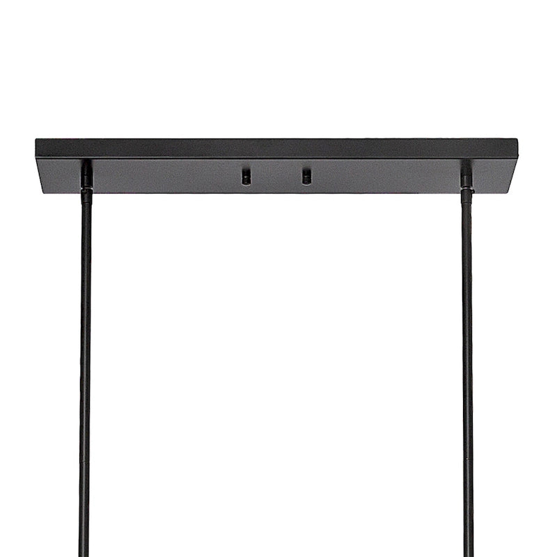 Suspension linéaire moderne à 6 lumières, style classique noir, pour îlot de cuisine - L 49,21 x P 5,51 x H 8,66