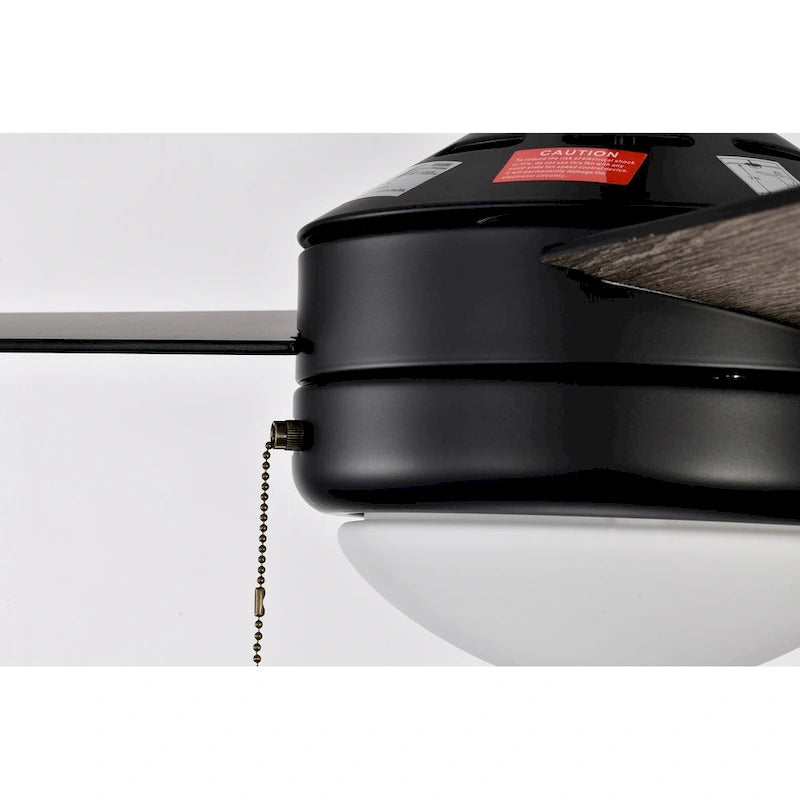 Ventilateur de plafond réversible noir à 3 pales de 132 cm (52 ​​po) avec éclairage LED intégré et chaînette