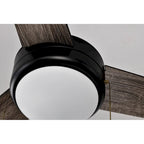 Ventilateur de plafond réversible noir à 3 pales de 132 cm (52 ​​po) avec éclairage LED intégré et chaînette