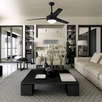 Ventilateur de plafond réversible noir à 3 pales de 132 cm (52 ​​po) avec éclairage LED intégré et chaînette