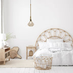 Cristobal River of Goods Amber Glass Pendant Light with Jute Cord Cover - 8.5  x 8.5  x 45/74.5 