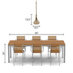 Suspension Cristobal River of Goods en verre ambré avec cache-cordon en jute - 8,5 x 8,5 x 45/74,5