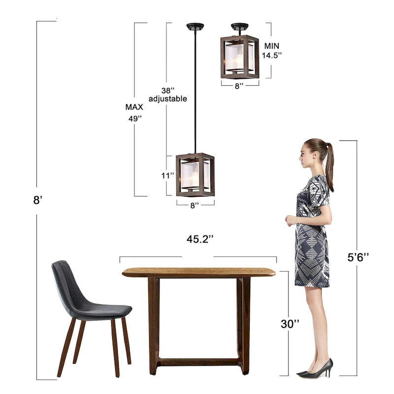 Lustre suspendu Alina à une lumière, en métal noir antique, bois naturel et abat-jour en tissu