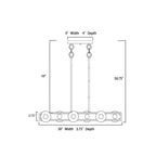 Luminaire linéaire à 6 lumières pour îlot central, en nickel brossé et bois - Nickel brossé et bois