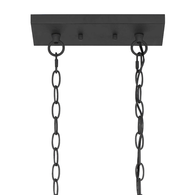 Suspension de cuisine style industriel campagnard à 3 lumières, forme rectangulaire - 63,5 cm (25 pouces)