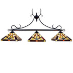 Tiffany Style Mission Design 3-light Linear Island Fixture