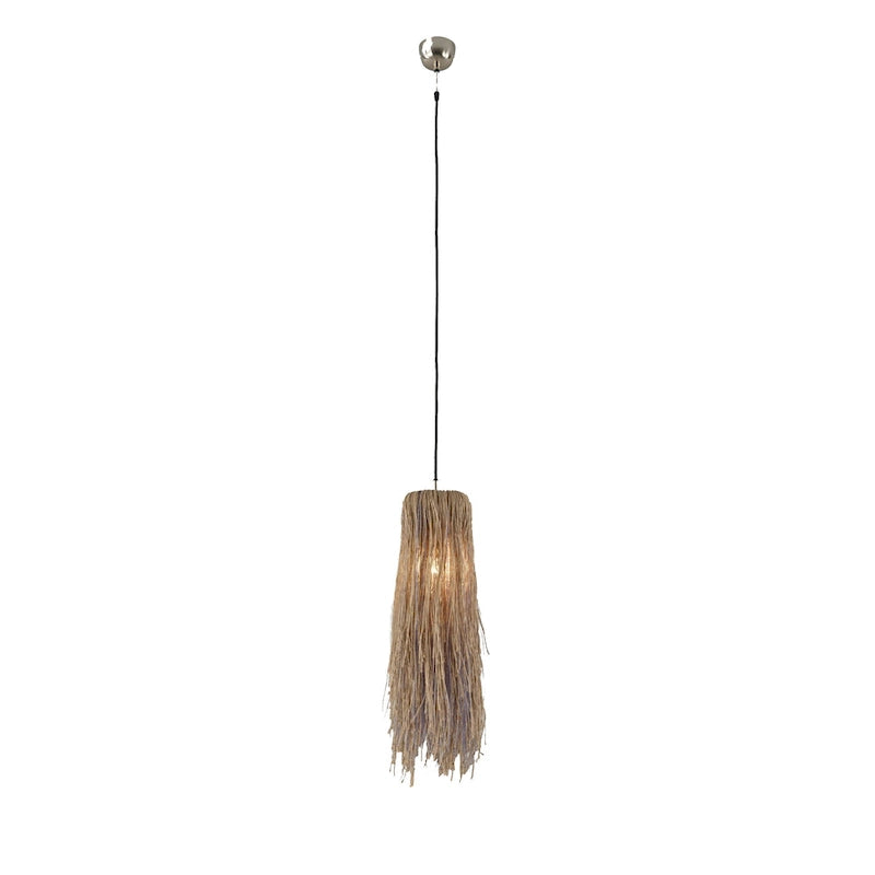 Suspension lumineuse en jute style bohème balinais