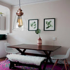 Suspension Maret 1 lumière or rose - Ampoule Edison incluse