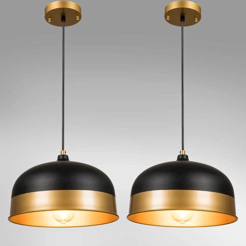 ExBrite 2-Packs Industrial Black Pendant Light Fixture,Vintage Pendant Lighting for Kitchen Restaurant Dining Room Cafe Sink