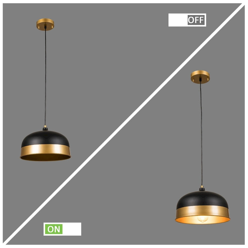 Lot de 2 suspensions industrielles noires ExBrite, luminaires suspendus vintage pour cuisine, restaurant, salle à manger, café, évier