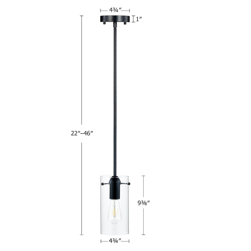 Suspension CO-Z Farmhouse en verre transparent - Noir