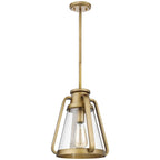 Everett 1 Light 10 Inch Pendant Natural Brass with Clear Glass - Natural Brass