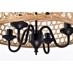 Suspension Dora en rotin naturel de 40 cm (16 pouces) à 4 lumières