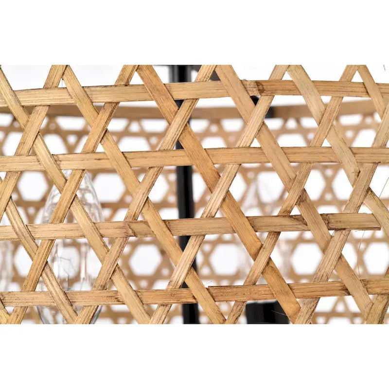 Suspension Dora en rotin naturel de 40 cm (16 pouces) à 4 lumières