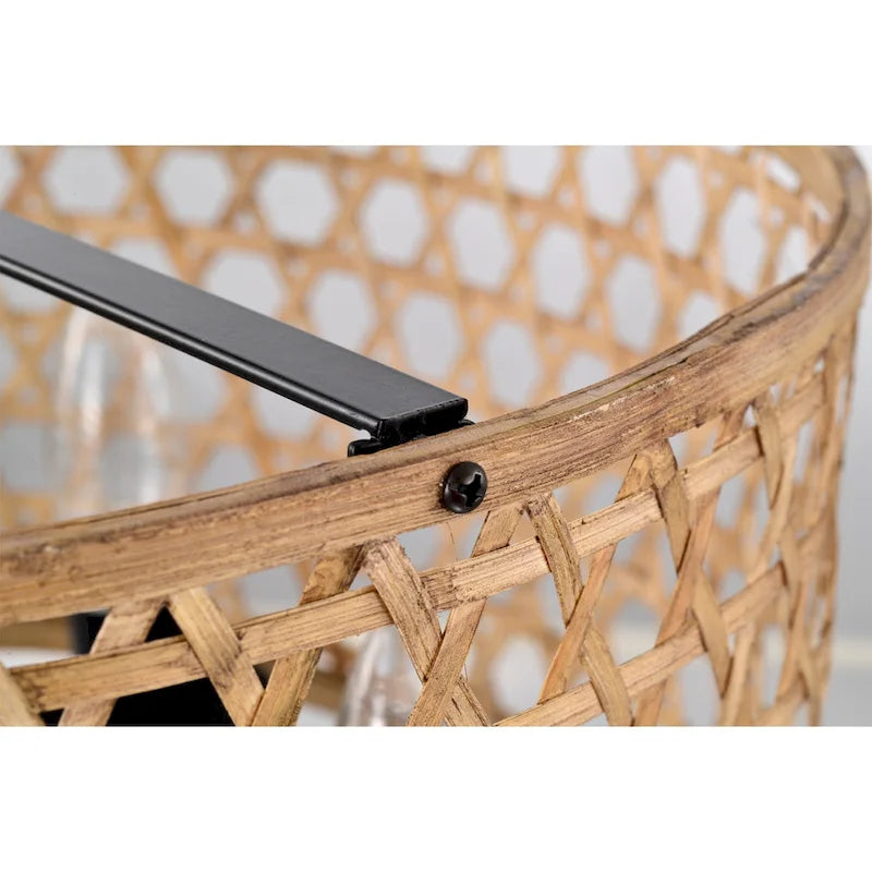 Suspension Dora en rotin naturel de 40 cm (16 pouces) à 4 lumières