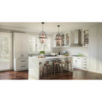 Suspension rustique Rue De Royal à 4 lumières en cuivre vieilli