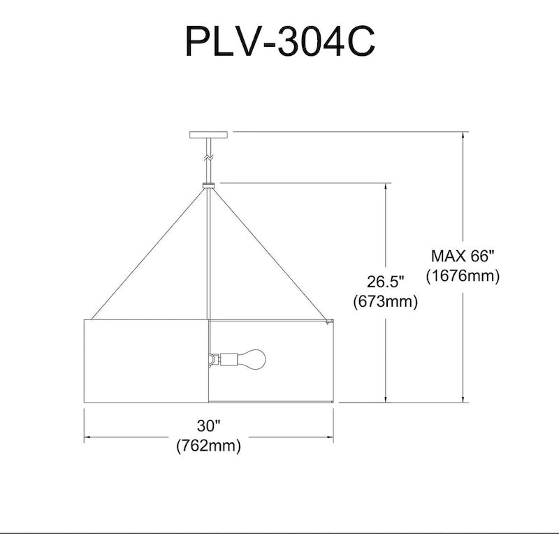 Lustre à 4 lumières incandescentes, laiton vieilli avec abat-jour noir/doré
