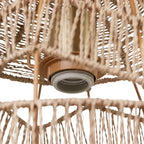 Suspension lumineuse Charlotte River of Goods en métal et corde de chanvre tressée - 15,5 x 15,5 x 15,75/62,75