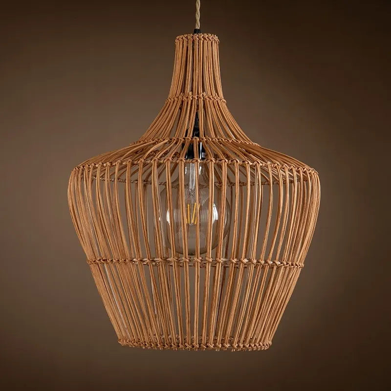 Ailsa Handmade Bohemian Rattan Pendant Lamp - 19.7  x 15.7 