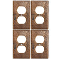 Premier Copper Products Copper Switchplate Single Duplex, 2 Hole Outlet Cover - Quantity 4 (SO2_PKG4) - Brown