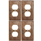 Premier Copper Products Copper Switchplate Single Duplex, 2 Hole Outlet Cover - Quantity 4 (SO2_PKG4) - Brown