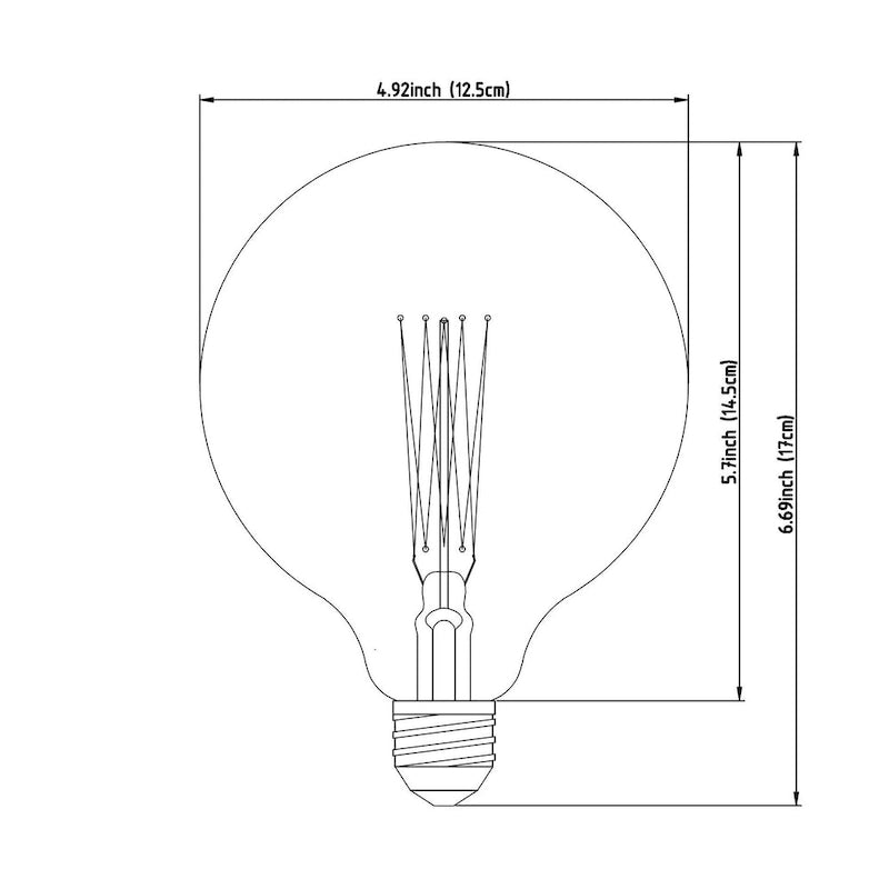 Ampoule à filament E26 40 W - Transparente - 4,5 cm (L) x 4,5 cm (P) x 5,5 cm (H)