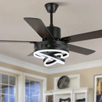 Ventilateur de plafond réversible moderne de 132 cm (52 ​​pouces) avec éclairage LED, 6 vitesses et télécommande pour grandes pièces - 132 cm (52 ​​pouces)