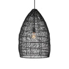 Uttermost Nandi 1 Light Woven Black Pendant - 25H x 15 Dia in.