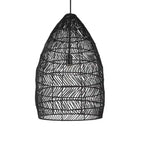 Suspension Uttermost Nandi 1 Lumière Tissé Noir - 25H x 15 Dia po.