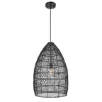 Suspension Uttermost Nandi 1 Lumière Tissé Noir - 25H x 15 Dia po.