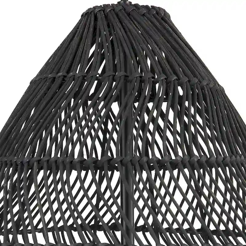 Suspension Uttermost Nandi 1 Lumière Tissé Noir - 25H x 15 Dia po.