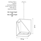 Suspension lumineuse LED Metropolitan Aspect blanc charbon et laiton doux