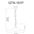 Suspension Dainolite Quentin, style moderne et contemporain, à une lumière incandescente, en laiton vieilli avec abat-jour noir mat et or.