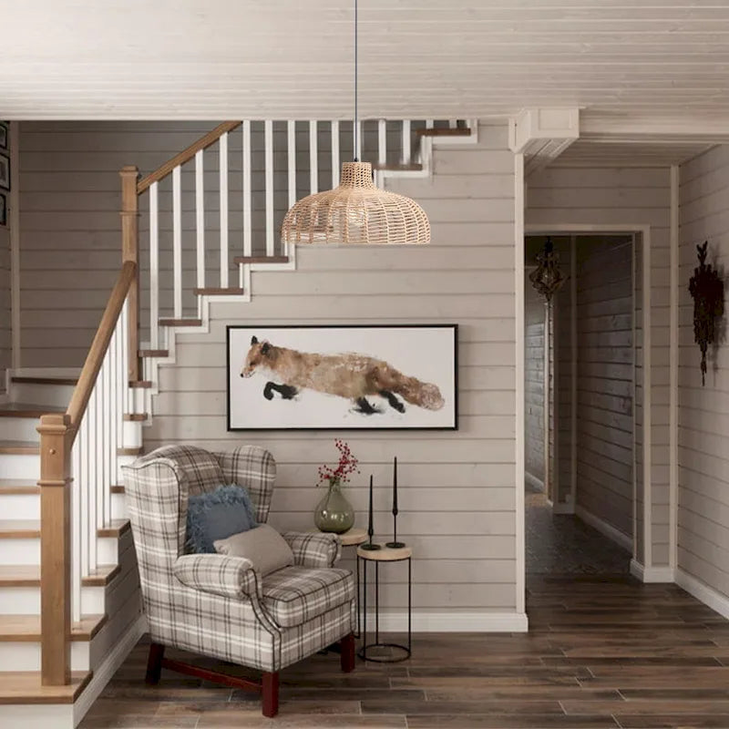 Suspension CO-Z Boho en corde de chanvre tressée à la main - Beige