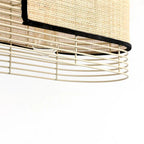 Suspension VidaLite Mazal à 3 lumières - Style bohème moderne avec abat-jour en osier courbé, ampoule E26 et variateur, homologuée UL