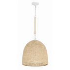 Suspension Jasper à 3 lumières, blanc mat et bois naturel - 40,6 cm (L) x 44,5 cm (H)