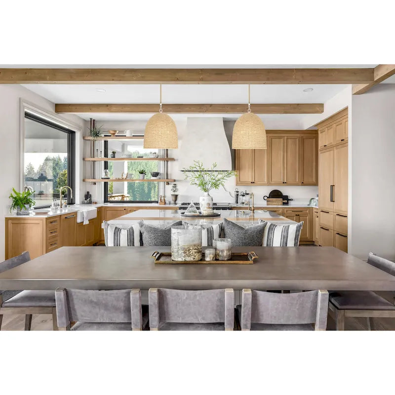 Suspension Jasper à 3 lumières, blanc mat et bois naturel - 40,6 cm (L) x 44,5 cm (H)