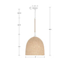 Suspension Jasper à 3 lumières, blanc mat et bois naturel - 40,6 cm (L) x 44,5 cm (H)
