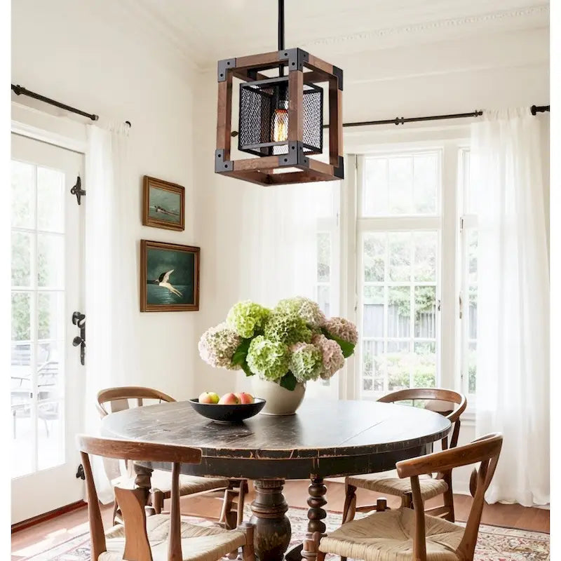 Lustre suspendu de style ancien (marron/noir) Dempster - 1 lumière