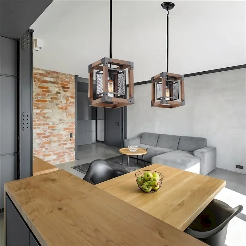 Lustre suspendu de style ancien (marron/noir) Dempster - 1 lumière