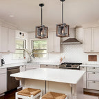 Lustre suspendu de style ancien (marron/noir) Dempster - 1 lumière