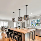 Lustre suspendu de style ancien (marron/noir) Dempster - 1 lumière