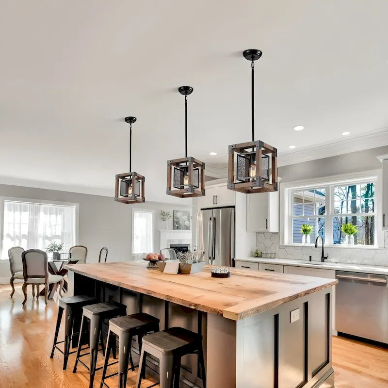 Lustre suspendu de style ancien (marron/noir) Dempster - 1 lumière