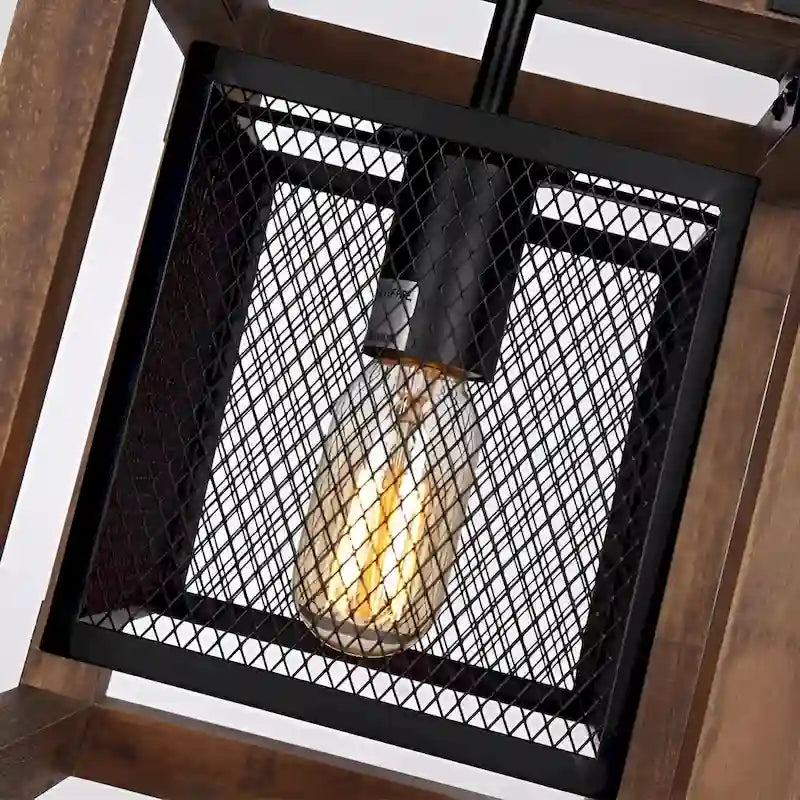 Lustre suspendu de style ancien (marron/noir) Dempster - 1 lumière