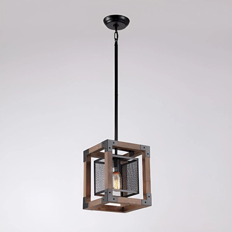 Lustre suspendu de style ancien (marron/noir) Dempster - 1 lumière