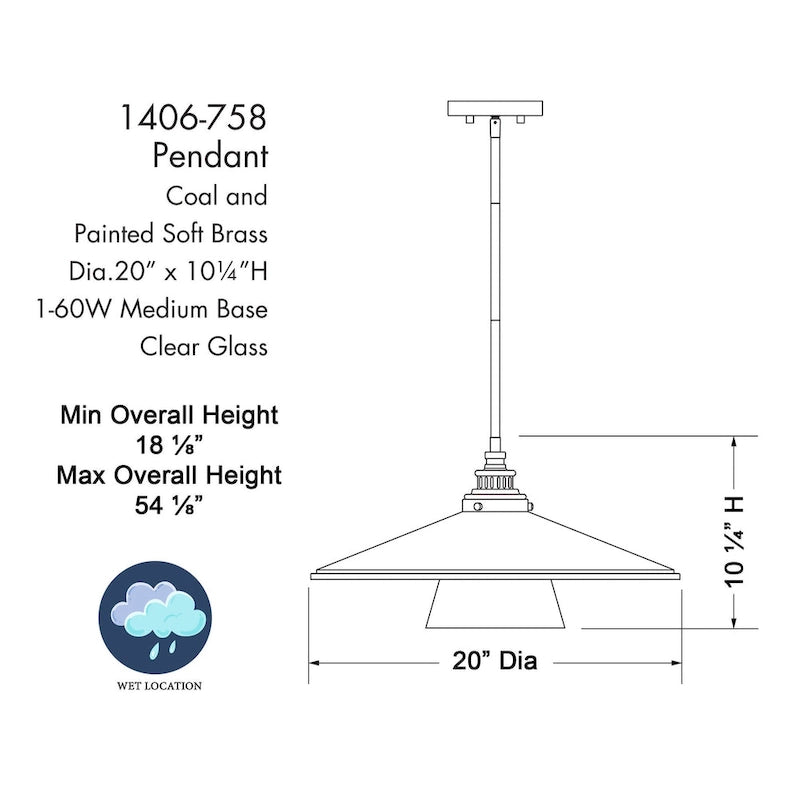 Suspension Minka Lavery Segan couleur charbon et laiton doux