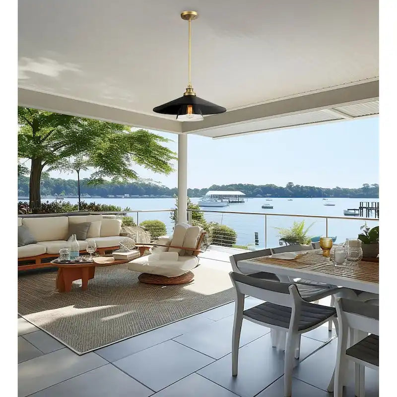 Suspension Minka Lavery Segan couleur charbon et laiton doux