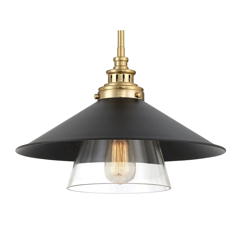 Suspension Minka Lavery Segan couleur charbon et laiton doux