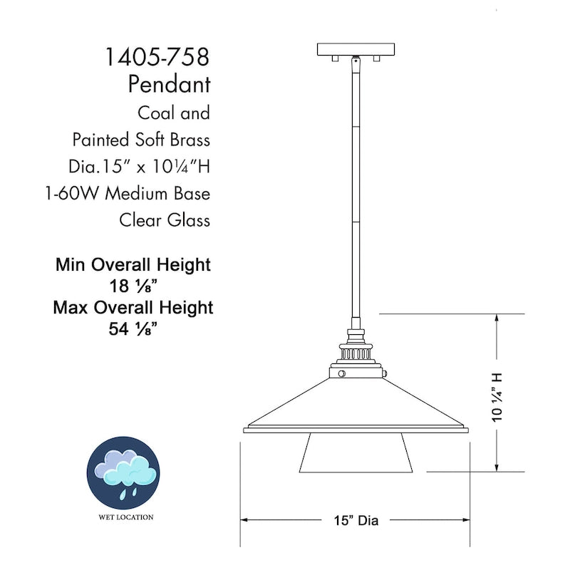 Suspension Minka Lavery Segan couleur charbon et laiton doux