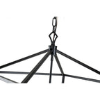 Lustre suspendu lanterne noir mat à 4 lumières de 50,8 cm (20 po) avec manchon nickelé ou noir.